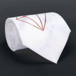 elegant clear faux rose gold diamond white marble tie<br><div class="desc">Modern and trendy design featuring faux rose gold diamond and white marble.</div>