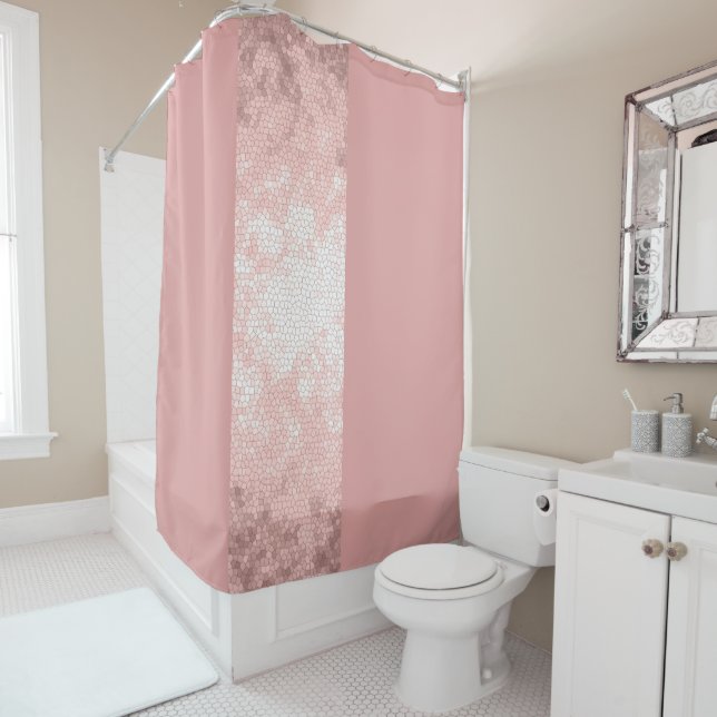 elegant clear faux rose gold pink stripes (In Situ)