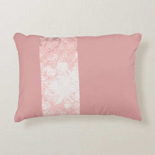 elegant clear faux rose gold pink stripes decorative pillow (Front)