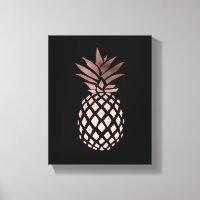 elegant clear faux rose gold tropical pineapple