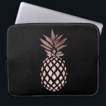 elegant clear faux rose gold tropical pineapple laptop sleeve<br><div class="desc">Minimalist and stylish design representing faux rose gold pineapple. You may choose the background colour.</div>