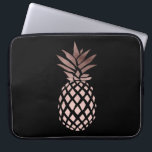 elegant clear faux rose gold tropical pineapple laptop sleeve<br><div class="desc">Minimalist and stylish design representing faux rose gold pineapple. You may choose the background colour.</div>