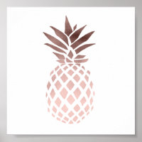 elegant clear faux rose gold tropical pineapple