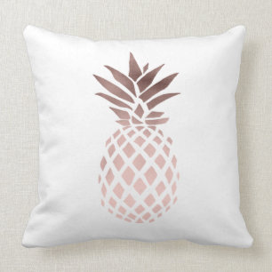 elegant clear faux rose gold tropical pineapple throw pillow