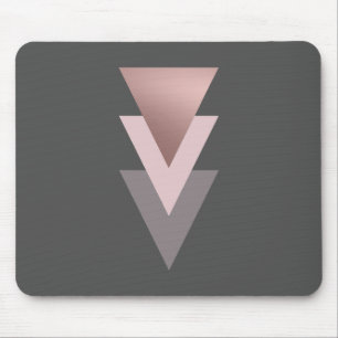elegant clear rose gold foil geometric triangles mouse pad