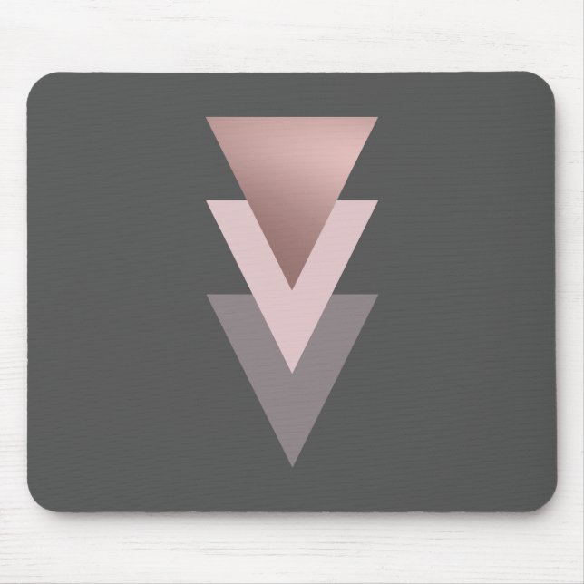 elegant clear rose gold foil geometric triangles mouse pad (Front)