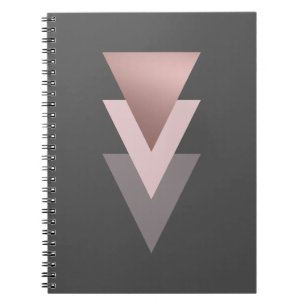 elegant clear rose gold foil geometric triangles notebook