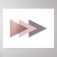 elegant clear rose gold foil geometric triangles