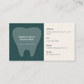 Elegant Clinical Dentist  Practice Appointment Business Card