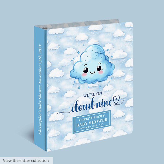 Elegant Cloud Nine Baby Boy Binder Custom Keepsake (Elegant Cloud Nine Baby Boy Binder Custom Keepsake)