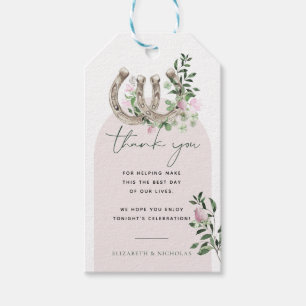 Elegant Clover Horseshoes Botanical Wedding Gift Tags