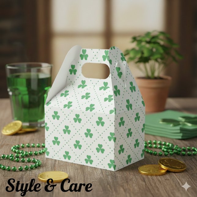 Elegant Clover Pattern Gable 4.5x2.75x5.5 Favor Box (Elegant Clover Pattern Gable 4.5x2.75x5.5 Favor Boxes)