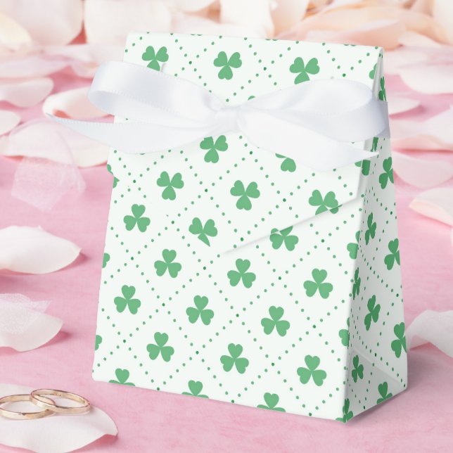 Elegant Clover Pattern Tent 3x1.5x3.25 Favor Box (Wedding)