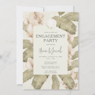 Elegant Coastal Beach Engagement Party  Invitation