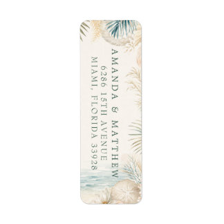 Elegant Coastal Beach Wedding Return Address