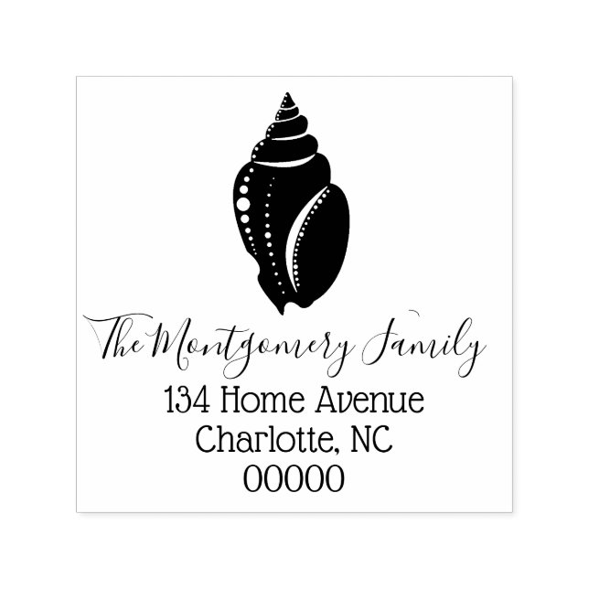 Elegant Coastal Seashell | Personalized Self-inking Stamp (Design)