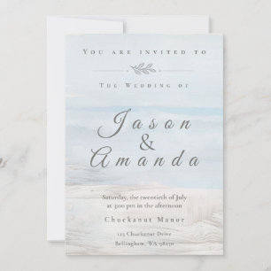 Elegant Coastal Soft Blue Watercolor  Invitation