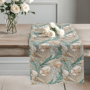 Elegant Coastal Table Runner Beachside Retreat