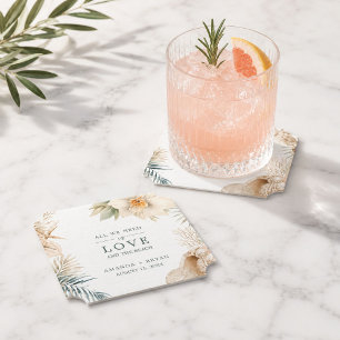 Elegant Coastal Wedding Coasters