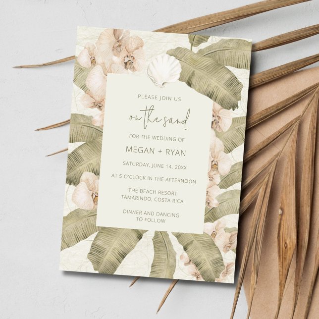 Elegant Coastal Wedding  Invitation (Coastal Wedding Invitation)