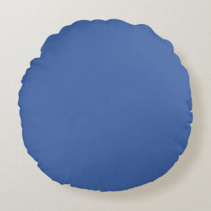 Elegant Cobalt Blue Minimalist Solid Colour  Round Pillow