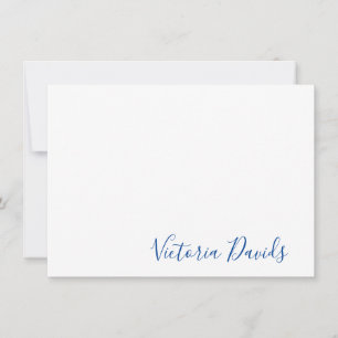 Elegant Cobalt Blue Personalized Signature Script Card
