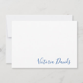 Elegant Cobalt Blue Personalized Signature Script Card