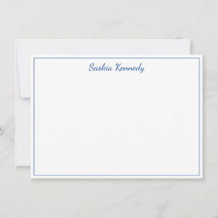 Elegant Cobalt Blue Script Border Personalized Card