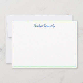Elegant Cobalt Blue Script Border Personalized Card