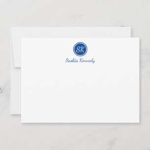 Elegant Cobalt Blue Script Monogram Professional Card