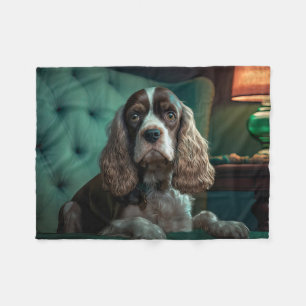 Elegant Cocker Spaniel Classic Portrait Design Fleece Blanket