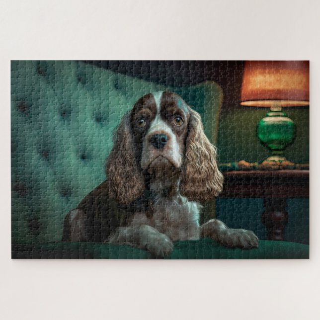 Elegant Cocker Spaniel Classic Portrait Design Jigsaw Puzzle (Horizontal)