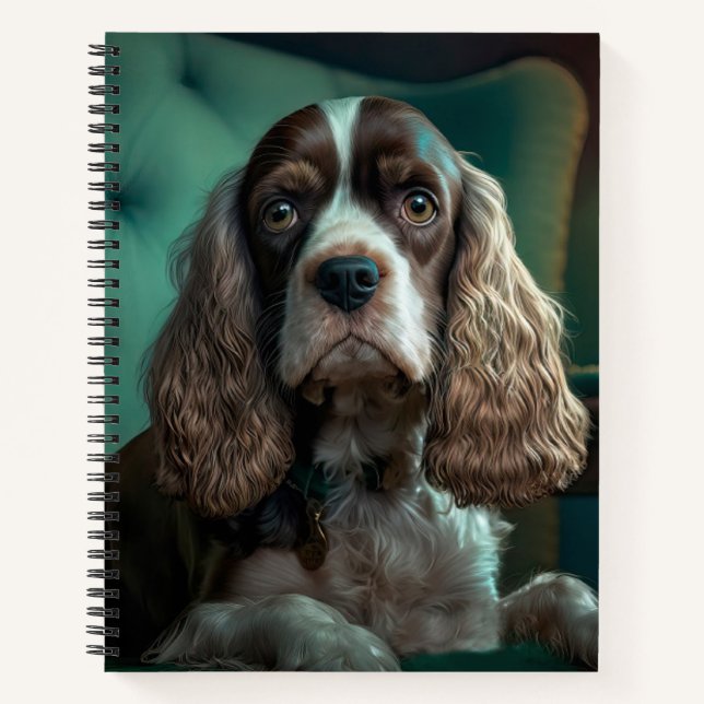 Elegant Cocker Spaniel Classic Portrait Design Notebook (Front)