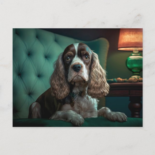 Elegant Cocker Spaniel Classic Portrait Design Postcard (Front)