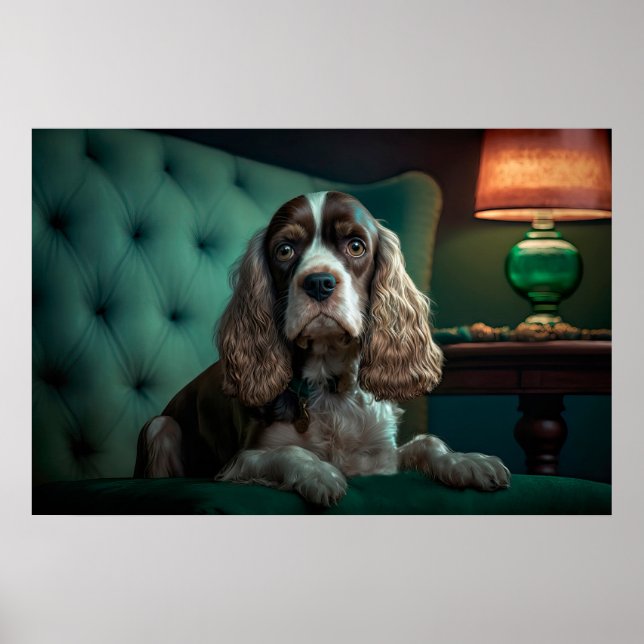 Elegant Cocker Spaniel Classic Portrait Design Poster (Front)