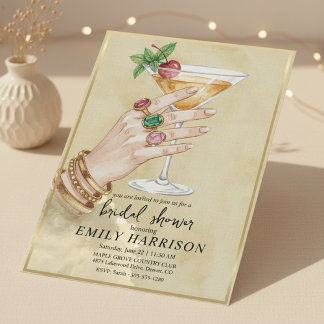 Elegant Cocktail Bridal Shower Invitation Art