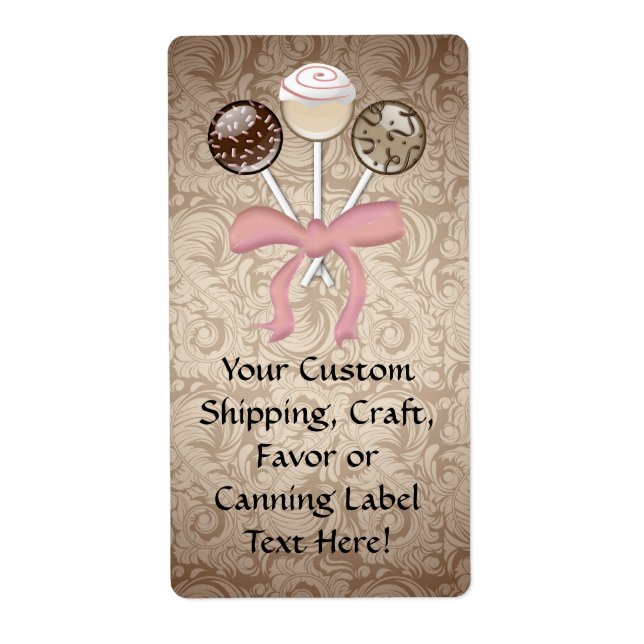 Elegant Cocoa Damask Cake Pop (Front)