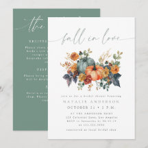 Élégant Code QR Automne Invitation de Mariage Tout
