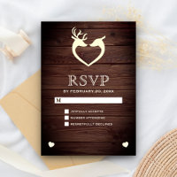Elégant Coeur de Cerf Rustique Bois RSVP