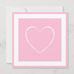 Elégant Coeur Rose, Carte Plat Valentine encadrée