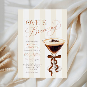 Elegant Coffe Bow Bridal Shower  Invitation