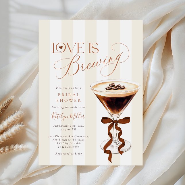 Elegant Coffe Bow Bridal Shower  Invitation (Creator Uploaded)