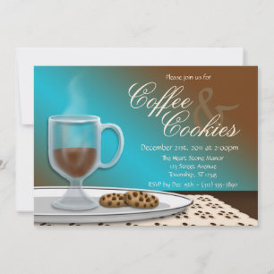 Elegant Coffee and Cookies Invitations