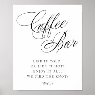 Elegant Coffee Bar Black Calligraphy Chic Table Poster