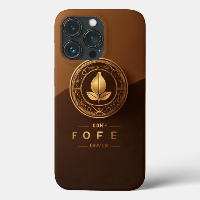 Elegant Coffee Seed Logo - Golden Accent Design Case-Mate iPhone Case (Back)