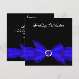 Elegant colbolt royal Blue Birthday Party Invitation