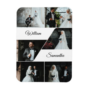 Elegant Collage Keepsake Wedding Magnet