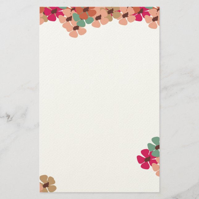 Elegant Colored Floral Greeting Card (Front)