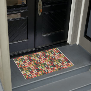 Elegant Colorful christmas Pattern   Doormat