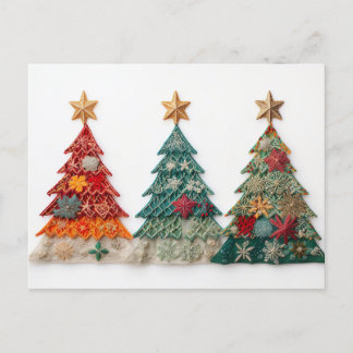 Elegant colorful Christmas trees Postcard